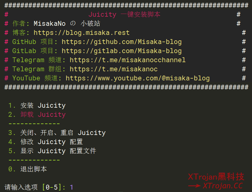 使用一键脚本部署juicity节点科学上网的图文教程- Xulala